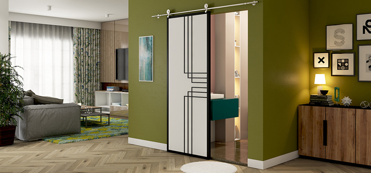 sliding bathroom door installation in Antioch